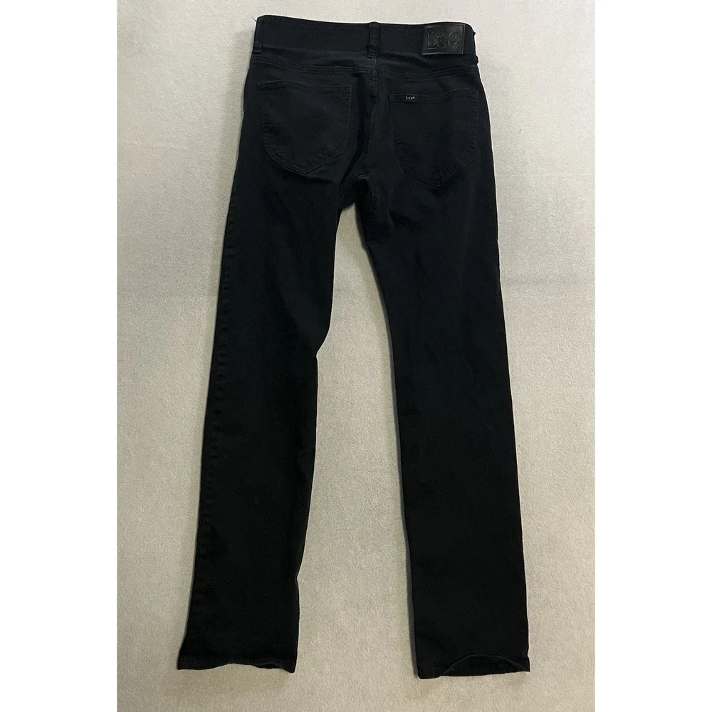 Lee Pants Men's Size 29x32 (Fits 29x31) Black Slim Straight Stretch